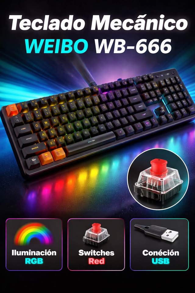 Teclado Mecánico WEIBO WB-666 RGB